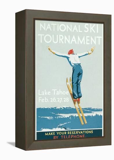 Ski Jumper, National Tournament-null-Framed Stretched Canvas