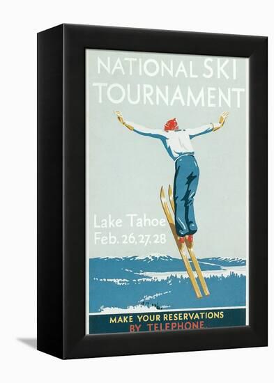 Ski Jumper, National Tournament-null-Framed Stretched Canvas