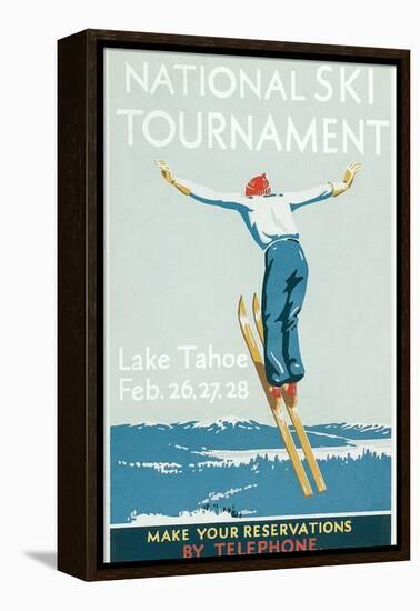 Ski Jumper, National Tournament-null-Framed Stretched Canvas