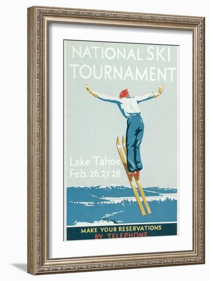 Ski Jumper, National Tournament-null-Framed Art Print
