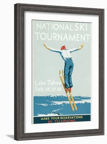 Ski Jumper, National Tournament-null-Framed Art Print