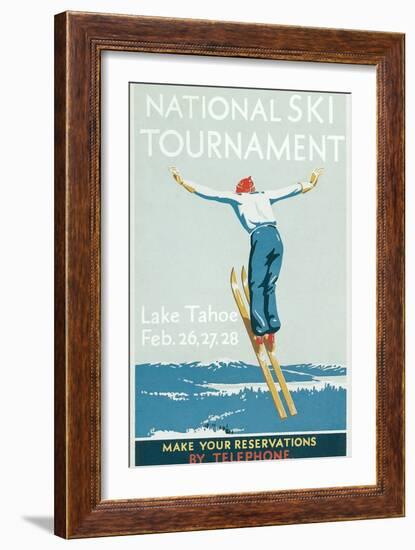 Ski Jumper, National Tournament-null-Framed Art Print