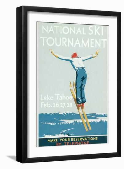 Ski Jumper, National Tournament-null-Framed Art Print