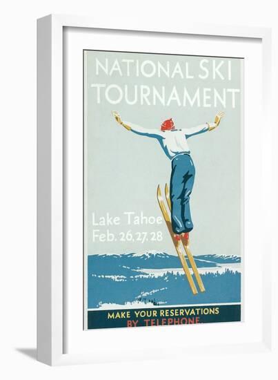 Ski Jumper, National Tournament-null-Framed Art Print