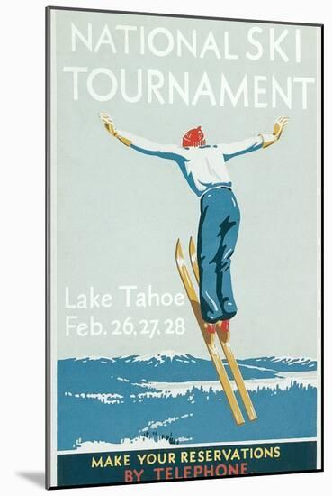 Ski Jumper, National Tournament-null-Mounted Art Print