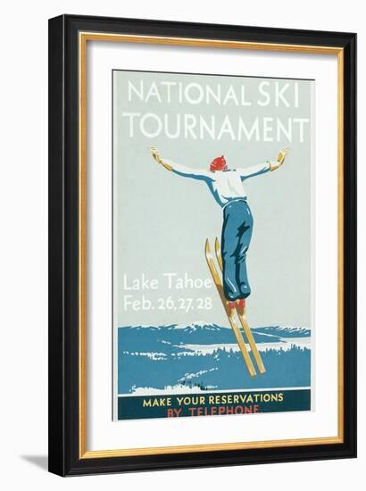 Ski Jumper, National Tournament-null-Framed Art Print