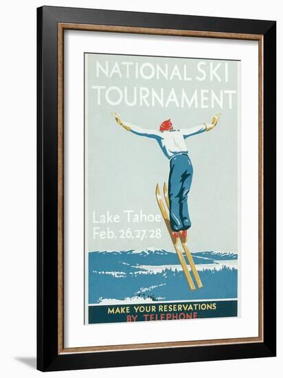 Ski Jumper, National Tournament-null-Framed Premium Giclee Print