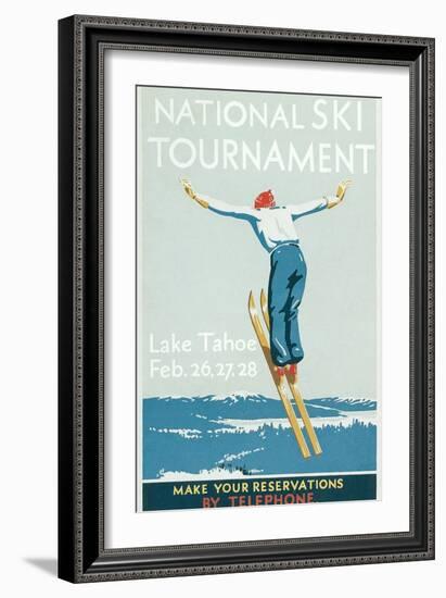 Ski Jumper, National Tournament-null-Framed Premium Giclee Print