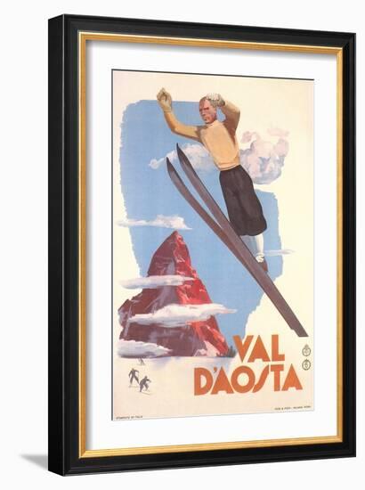 Ski Jumper, Val D'Aosta-null-Framed Art Print