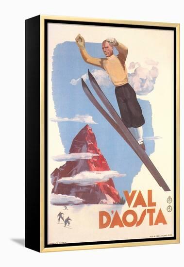 Ski Jumper, Val D'Aosta-null-Framed Stretched Canvas