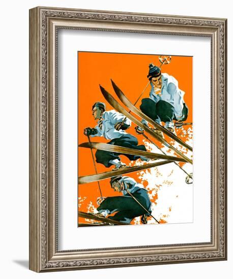 "Ski Jumpers,"February 26, 1938-Ski Weld-Framed Giclee Print