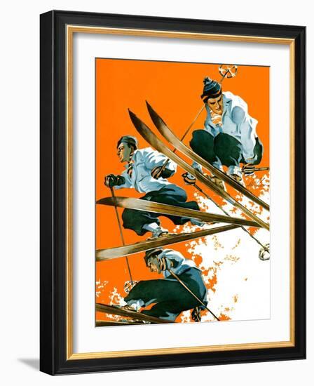 "Ski Jumpers,"February 26, 1938-Ski Weld-Framed Giclee Print