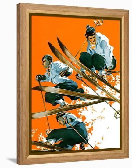 "Ski Jumpers,"February 26, 1938-Ski Weld-Framed Premier Image Canvas