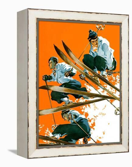 "Ski Jumpers,"February 26, 1938-Ski Weld-Framed Premier Image Canvas