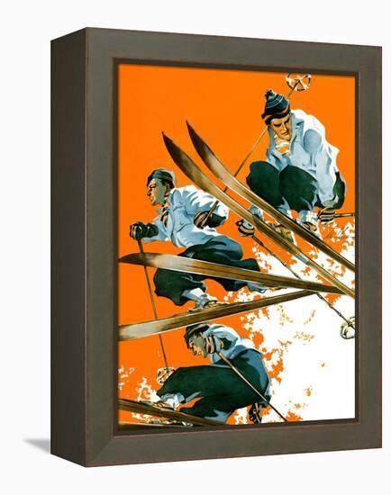 "Ski Jumpers,"February 26, 1938-Ski Weld-Framed Premier Image Canvas