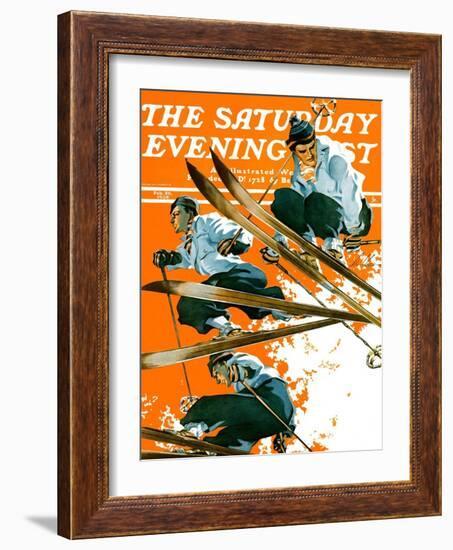 "Ski Jumpers," Saturday Evening Post Cover, February 26, 1938-Ski Weld-Framed Giclee Print