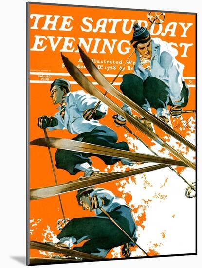 "Ski Jumpers," Saturday Evening Post Cover, February 26, 1938-Ski Weld-Mounted Giclee Print