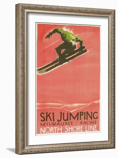 Ski Jumping Poster-null-Framed Premium Giclee Print