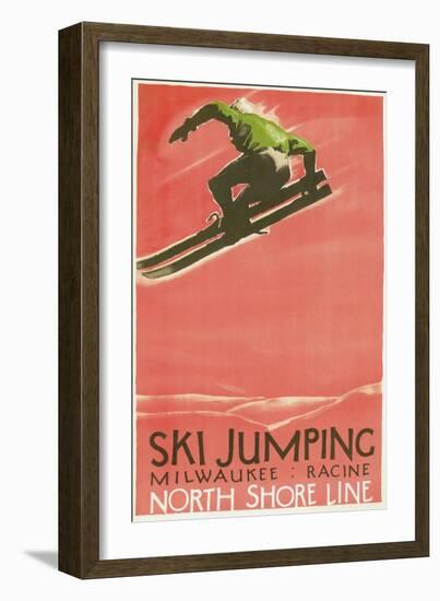 Ski Jumping Poster-null-Framed Premium Giclee Print