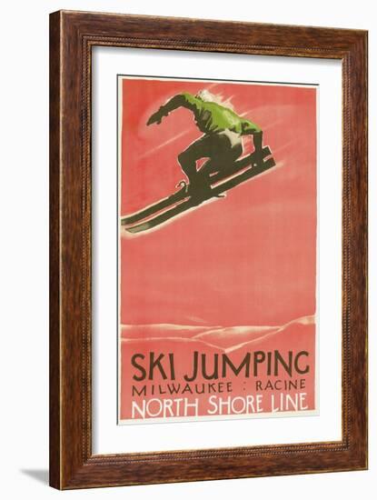 Ski Jumping Poster-null-Framed Premium Giclee Print