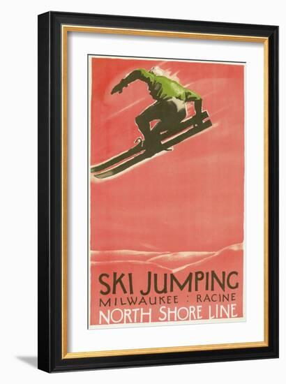 Ski Jumping Poster-null-Framed Premium Giclee Print