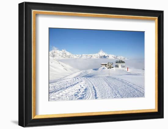 Ski Lift Station in Mountains at Winter, Val-D'isere, Alps, France-haveseen-Framed Photographic Print