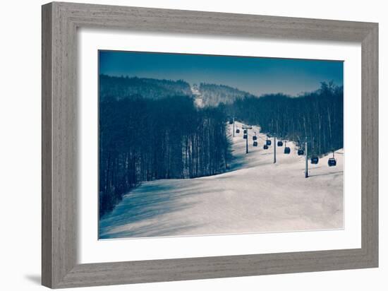 Ski Lifts and Ski Slopes-null-Framed Photo
