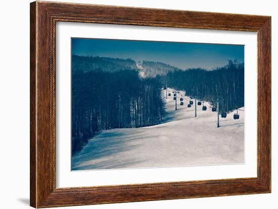 Ski Lifts and Ski Slopes-null-Framed Photo