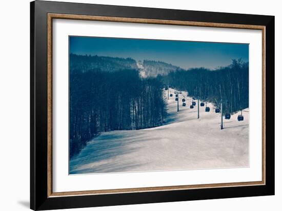 Ski Lifts and Ski Slopes-null-Framed Photo