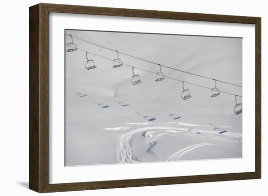 Ski Lifts in the Region of Bavarian Oberstdorf in Winter-Frank May-Framed Photo