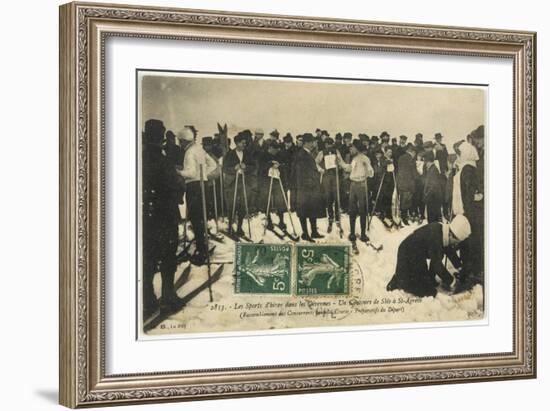 Ski Meeting at Saint-Agreve Cevennes: The Start of a Race-null-Framed Art Print