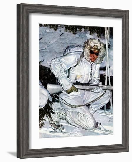 "Ski Patrol Soldier," March 27, 1943-Mead Schaeffer-Framed Giclee Print