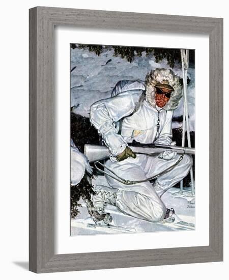 "Ski Patrol Soldier," March 27, 1943-Mead Schaeffer-Framed Giclee Print