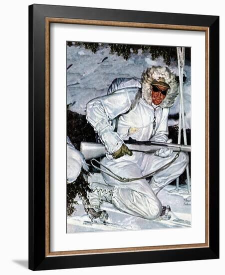 "Ski Patrol Soldier," March 27, 1943-Mead Schaeffer-Framed Giclee Print