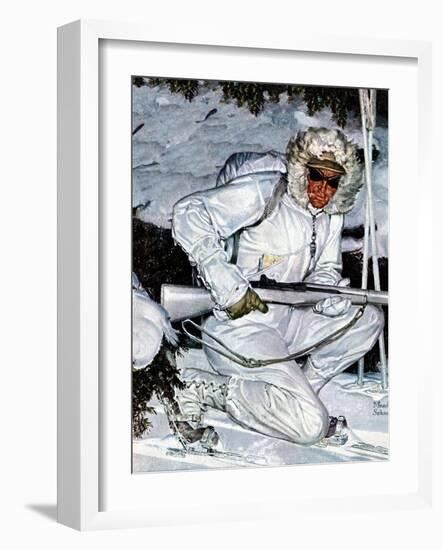 "Ski Patrol Soldier," March 27, 1943-Mead Schaeffer-Framed Giclee Print