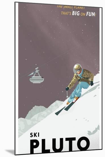 Ski Pluto-Steve Thomas-Mounted Giclee Print