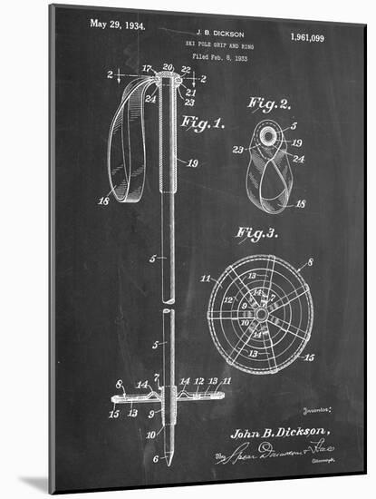 Ski Pole Patent-null-Mounted Art Print