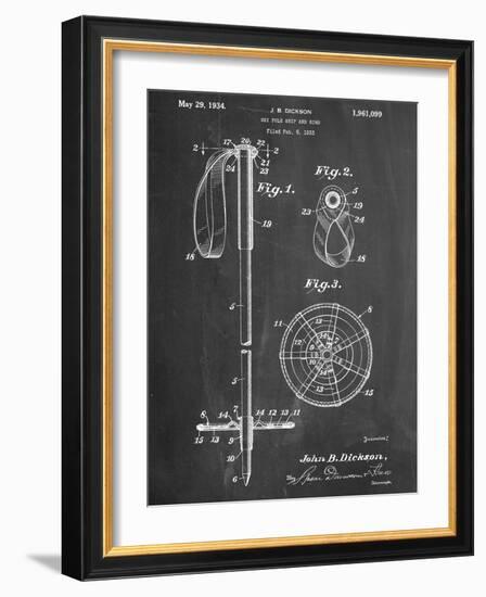 Ski Pole Patent-null-Framed Art Print