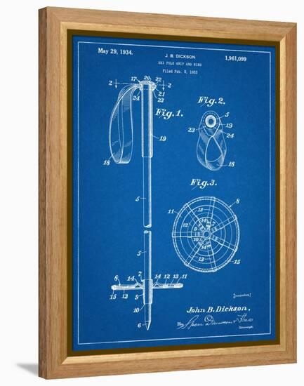 Ski Pole Patent-null-Framed Stretched Canvas