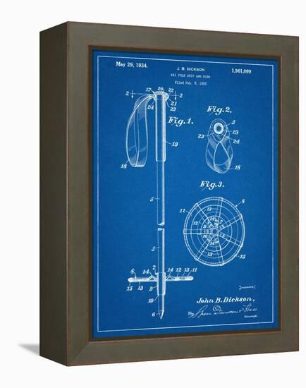 Ski Pole Patent-null-Framed Stretched Canvas