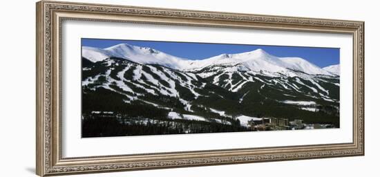 Ski Resorts in Front of a Mountain Range, Breckenridge, Summit County, Colorado, USA-null-Framed Photographic Print