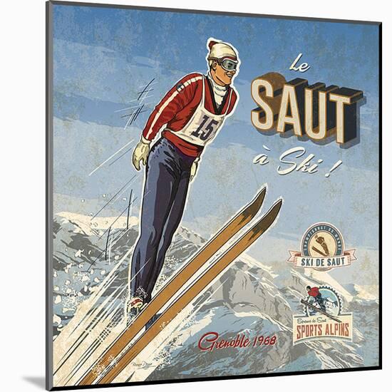 Ski saut-Bruno Pozzo-Mounted Art Print