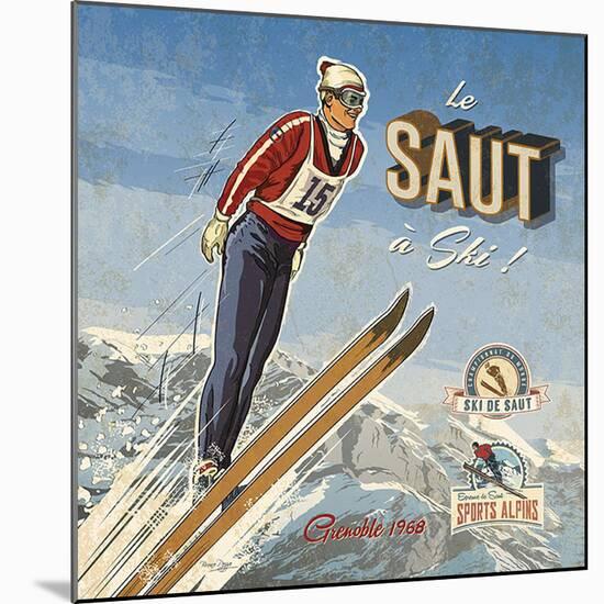 Ski saut-Bruno Pozzo-Mounted Art Print