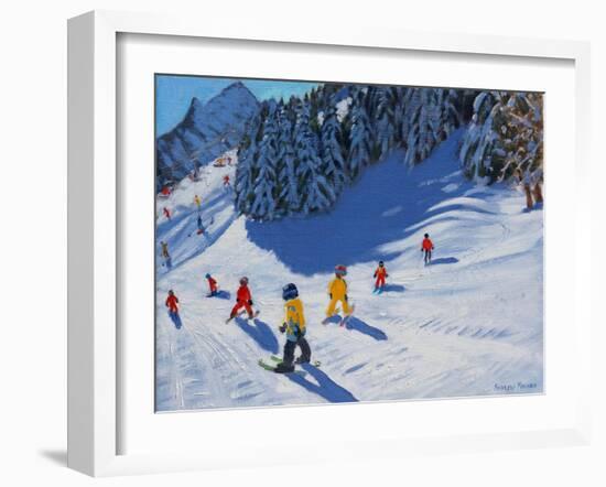 Ski School, Morzine, 2015-Andrew Macara-Framed Premium Giclee Print