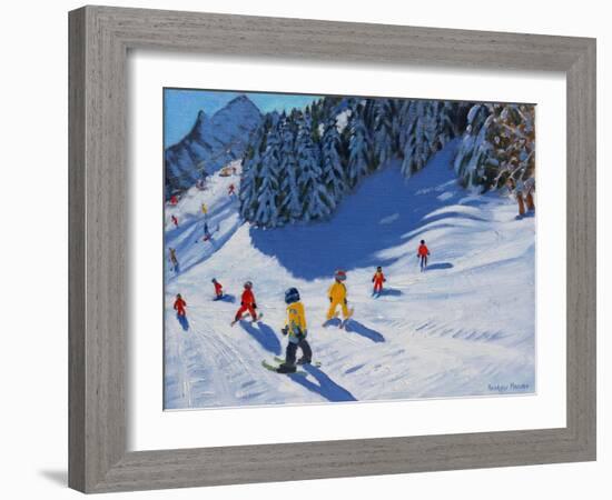 Ski School, Morzine, 2015-Andrew Macara-Framed Giclee Print