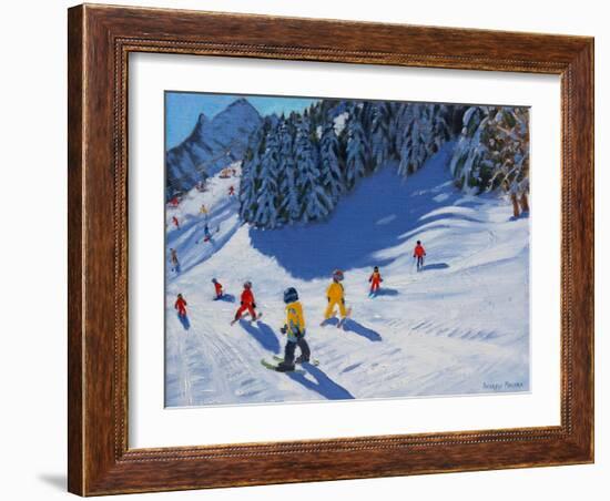 Ski School, Morzine, 2015-Andrew Macara-Framed Giclee Print