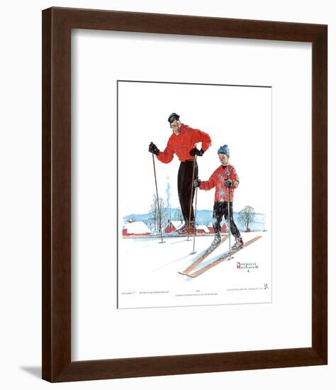 Ski Skills-Norman Rockwell-Framed Art Print