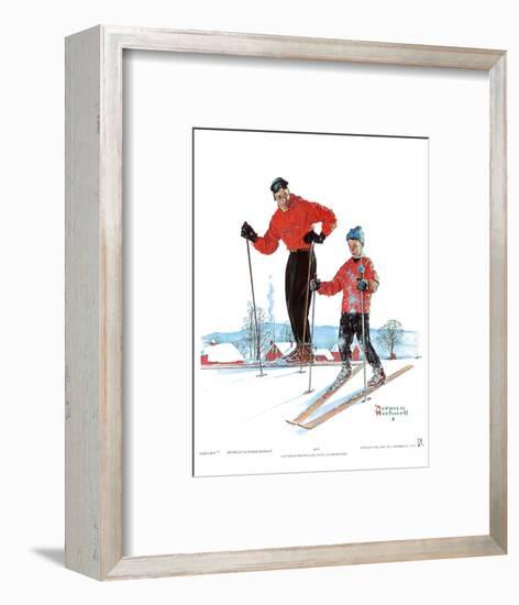 Ski Skills-Norman Rockwell-Framed Art Print