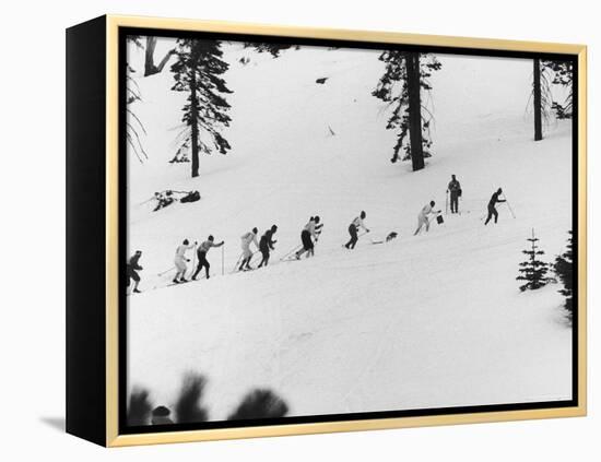 Ski Slope at Squaw Valley During Winter Olympics-George Silk-Framed Premier Image Canvas