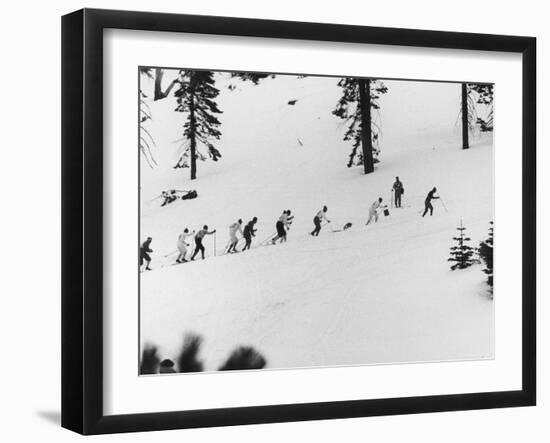 Ski Slope at Squaw Valley During Winter Olympics-George Silk-Framed Photographic Print